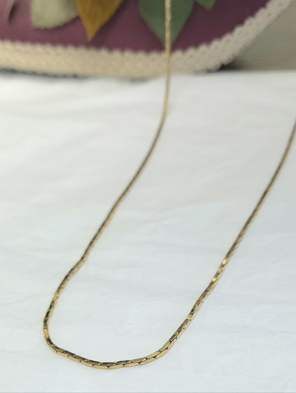 Vintage Gold Plated Boston Link or Rectangle Box Chain Necklace 24" Long